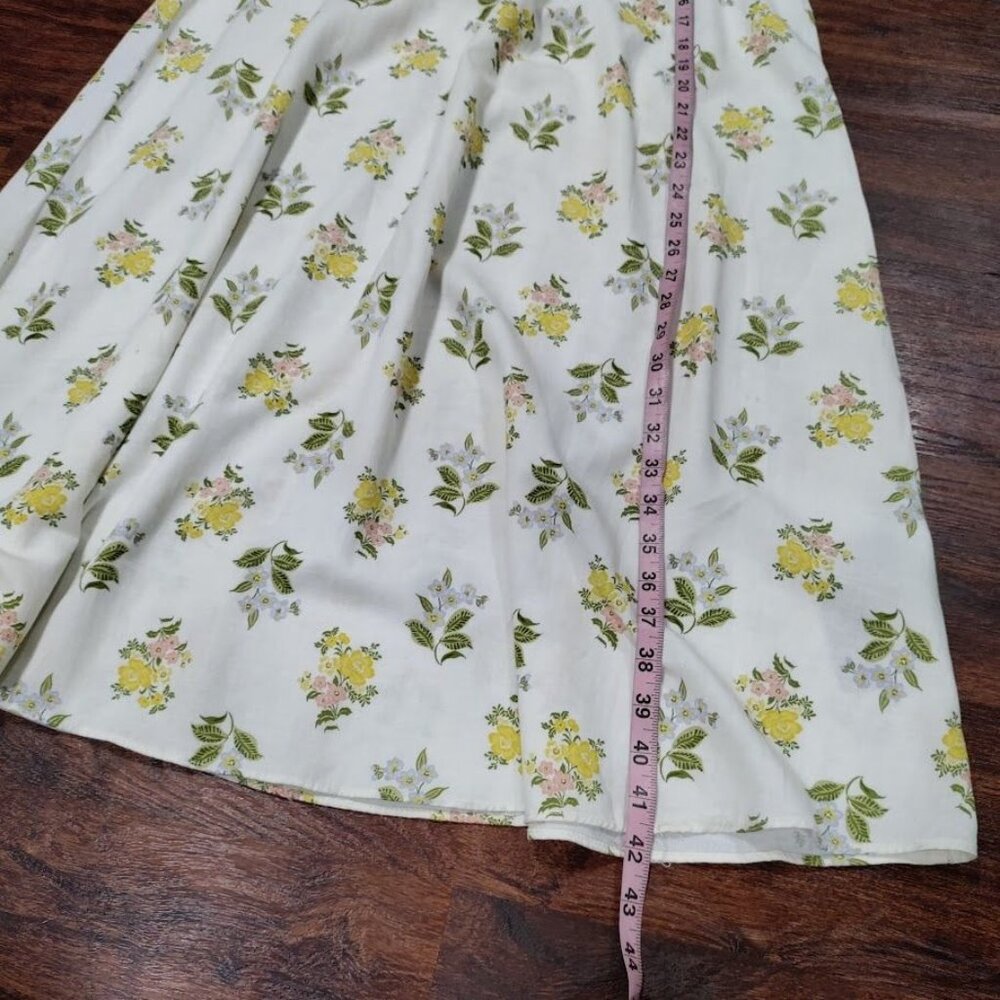 Zara Whimsy Boho Casual Festival Twee Y2K Floral Print Midi Dress Ivory Size L - Picture 8 of 10